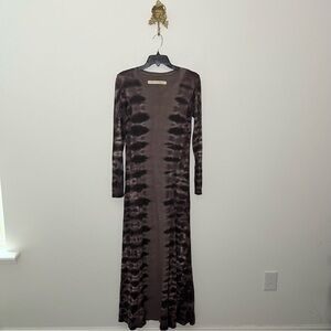 Raquel Allegra Brown Tie-Dye Maxi Dress